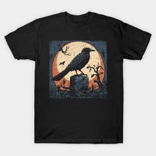 Woodcut Crow T-Shirt